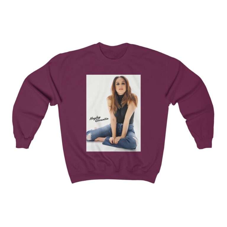 Actress Hayley Orrantia with Jeans Outfit on The Floor - Sweatshirt - Image 14
