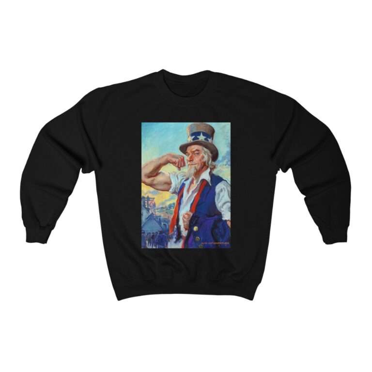 Uncle Sam Strong America by James Montgomery Flagg - Sweatshirt - Image 3