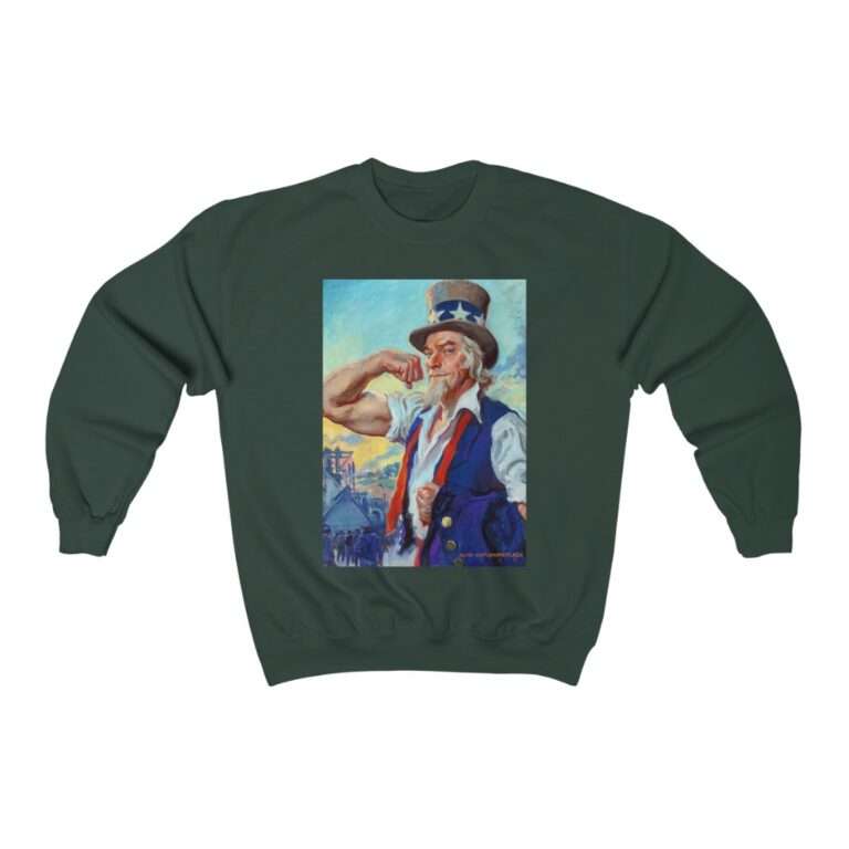 Uncle Sam Strong America by James Montgomery Flagg - Sweatshirt - Image 7