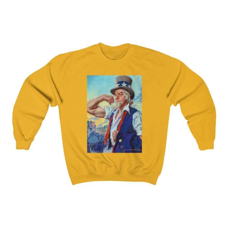 Uncle Sam Strong America by James Montgomery Flagg - Sweatshirt - Image 4