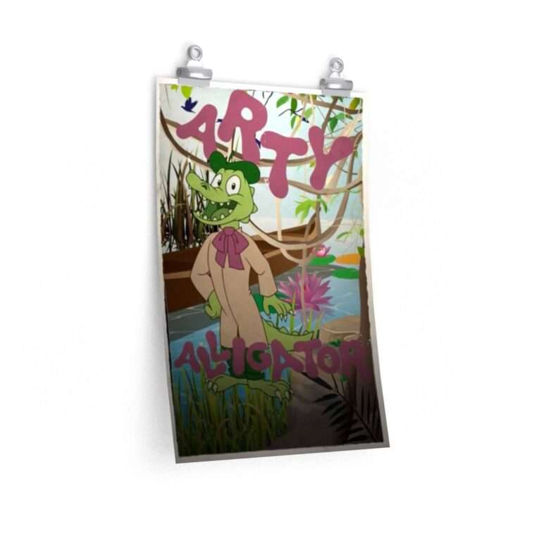 Printed cartoon poster for Willy's Wonderland ft. Nicolas Cage - Arty Alligator
