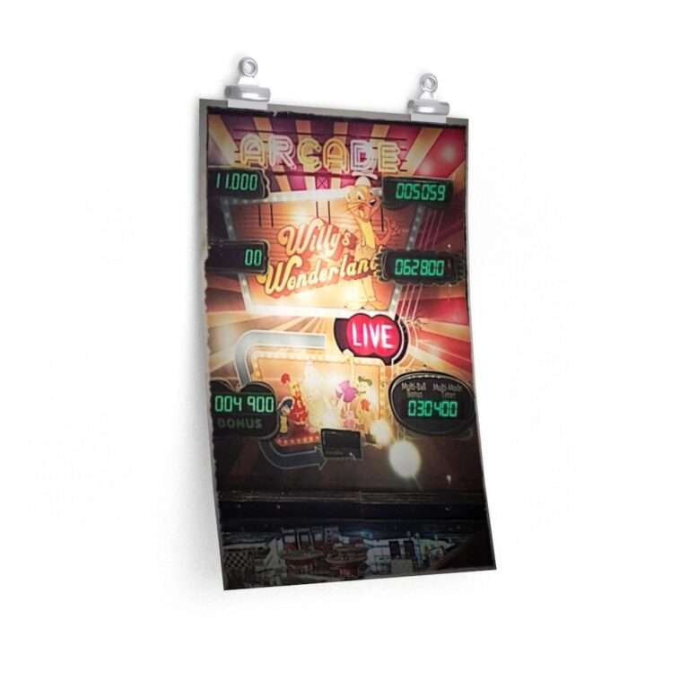 Printed teaser poster for Willy's Wonderland ft. Nicolas Cage - Pinball Machine