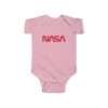 NASA infant bodysuit fine jersey - baby pink with red logo
