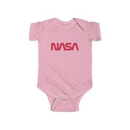 NASA infant bodysuit fine jersey - baby pink with red logo