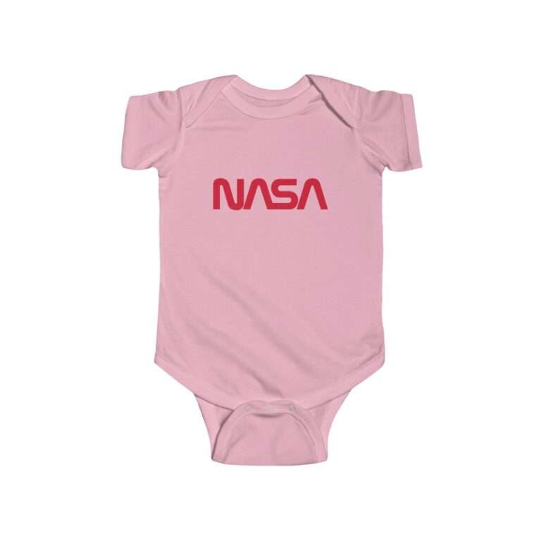 NASA infant bodysuit fine jersey - baby pink with red logo