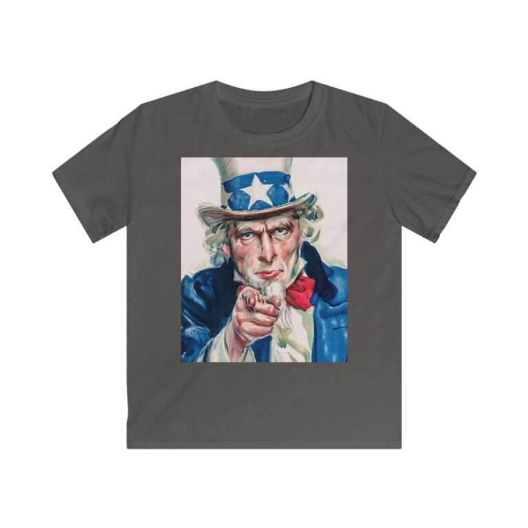 Uncle Sam I Want You Poster Art, Kids Cotton T-Shirt - Image 5