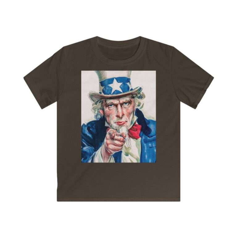 Uncle Sam I Want You Poster Art, Kids Cotton T-Shirt - Image 6
