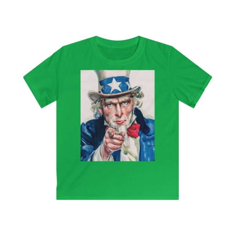 Uncle Sam I Want You Poster Art, Kids Cotton T-Shirt - Image 7
