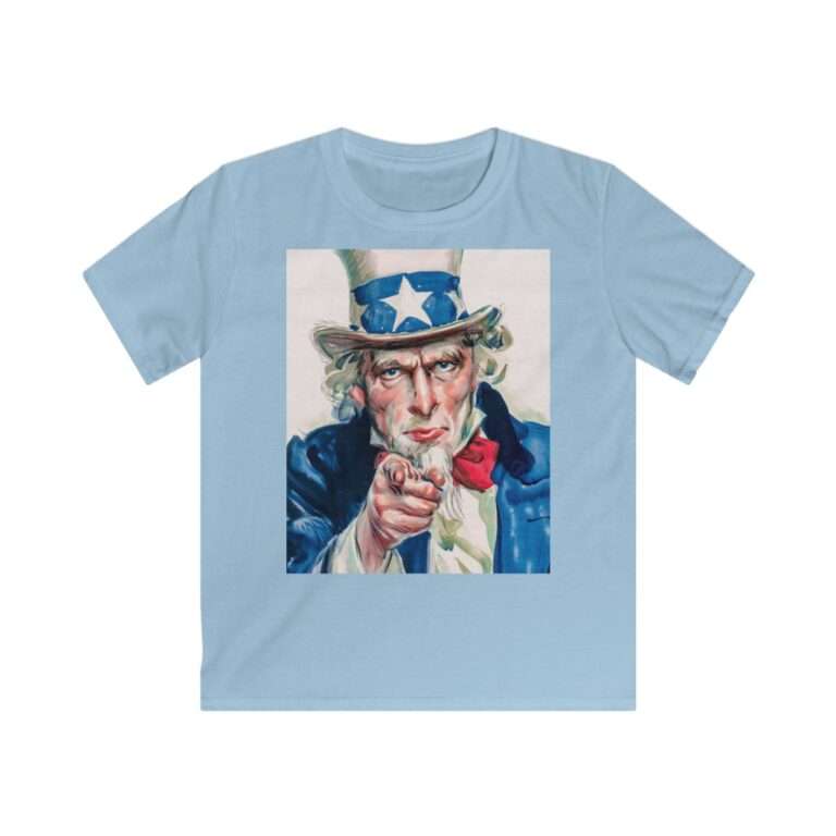 Uncle Sam I Want You Poster Art, Kids Cotton T-Shirt - Image 8