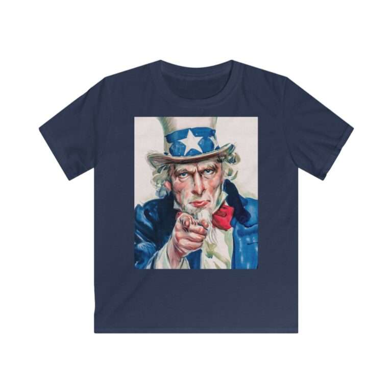 Uncle Sam I Want You Poster Art, Kids Cotton T-Shirt - Image 9
