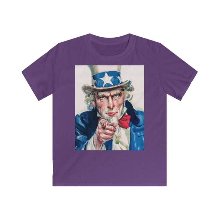 Uncle Sam I Want You Poster Art, Kids Cotton T-Shirt
