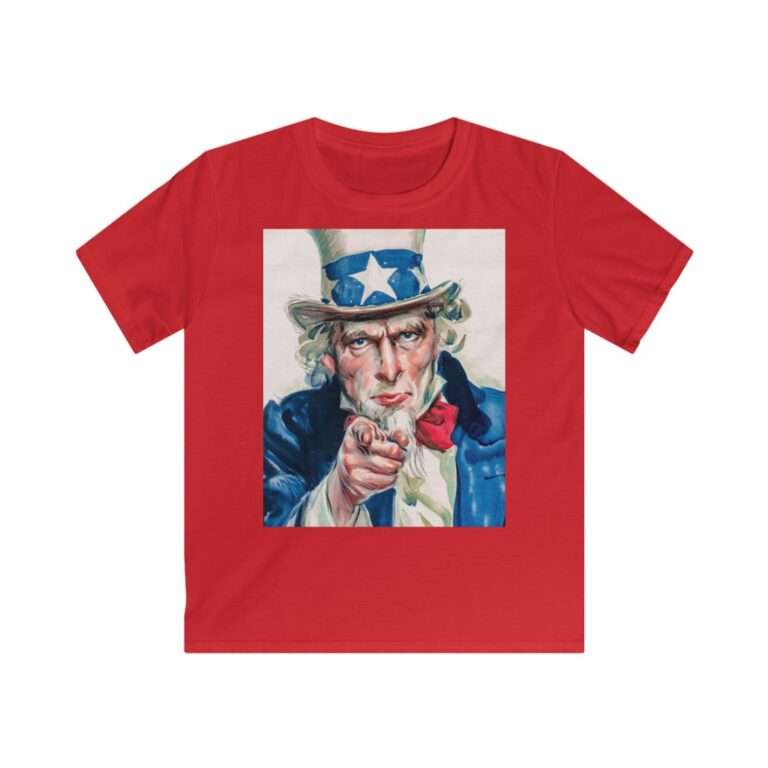 Uncle Sam I Want You Poster Art, Kids Cotton T-Shirt - Image 11
