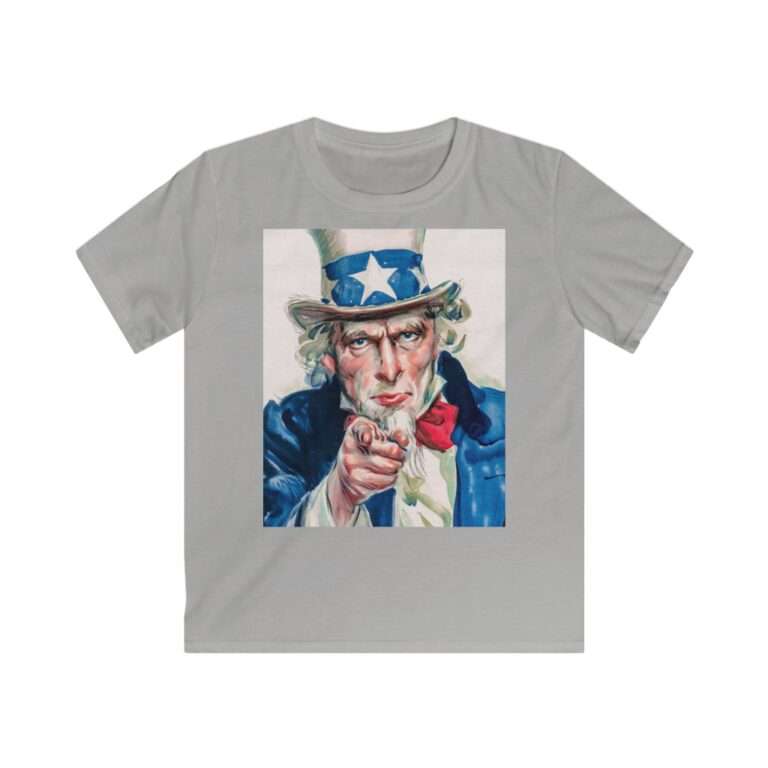 Uncle Sam I Want You Poster Art, Kids Cotton T-Shirt - Image 4