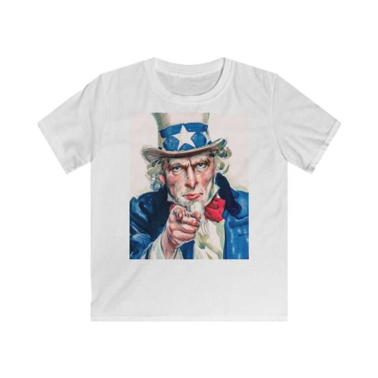 Uncle Sam I Want You Poster Art, Kids Cotton T-Shirt - Image 2