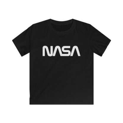 Black kids t-shirt with NASA worm logo