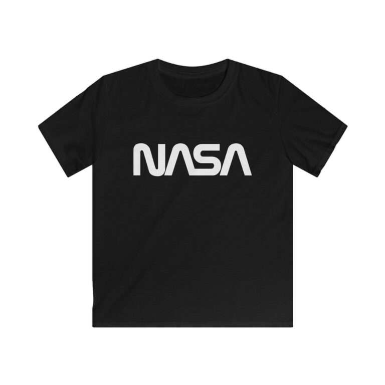 Black kids t-shirt with NASA worm logo