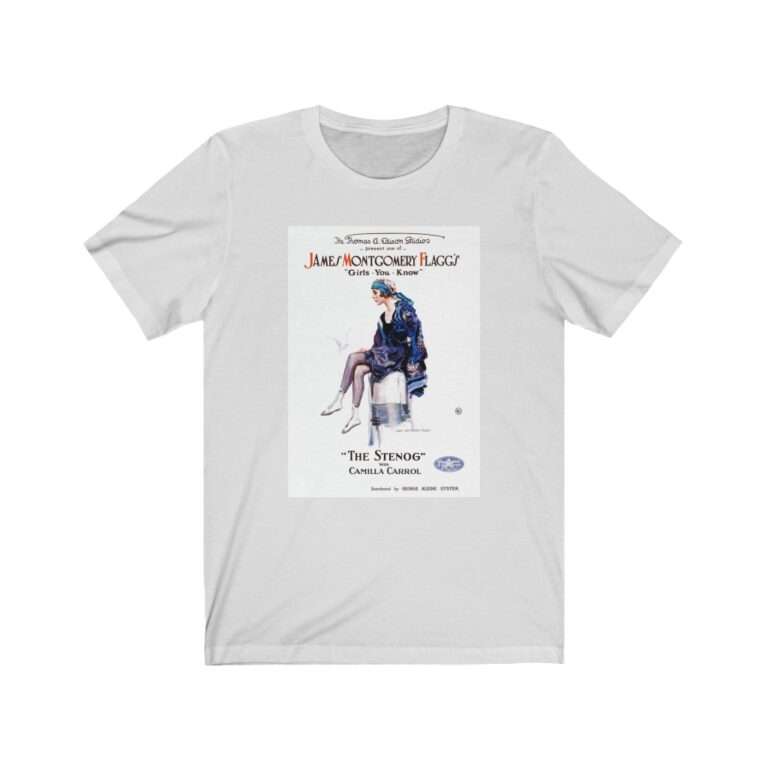 The Stenog by James Montgomery Flagg - Premium Unisex T-Shirt - Image 2
