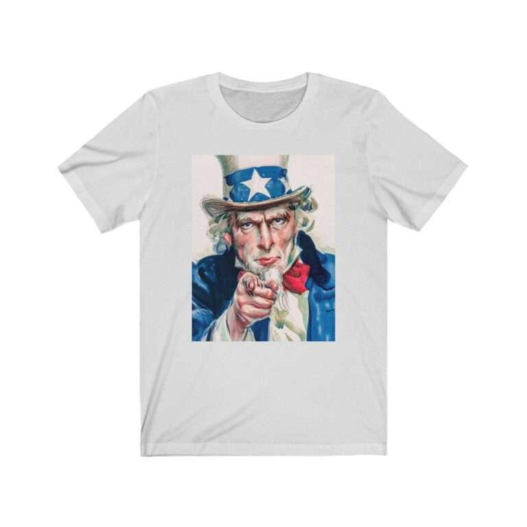 Uncle Sam I Want You Poster Art - Premium Unisex T-Shirt - Image 3