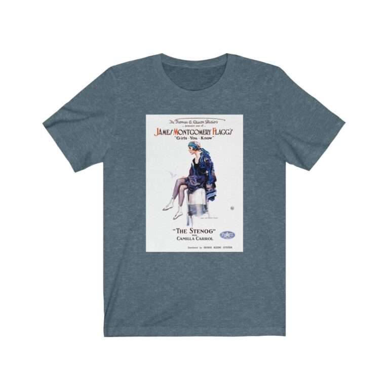 The Stenog by James Montgomery Flagg - Premium Unisex T-Shirt - Image 11