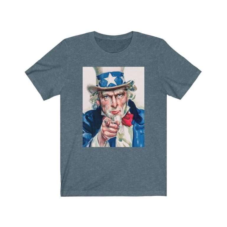 Uncle Sam I Want You Poster Art - Premium Unisex T-Shirt - Image 11