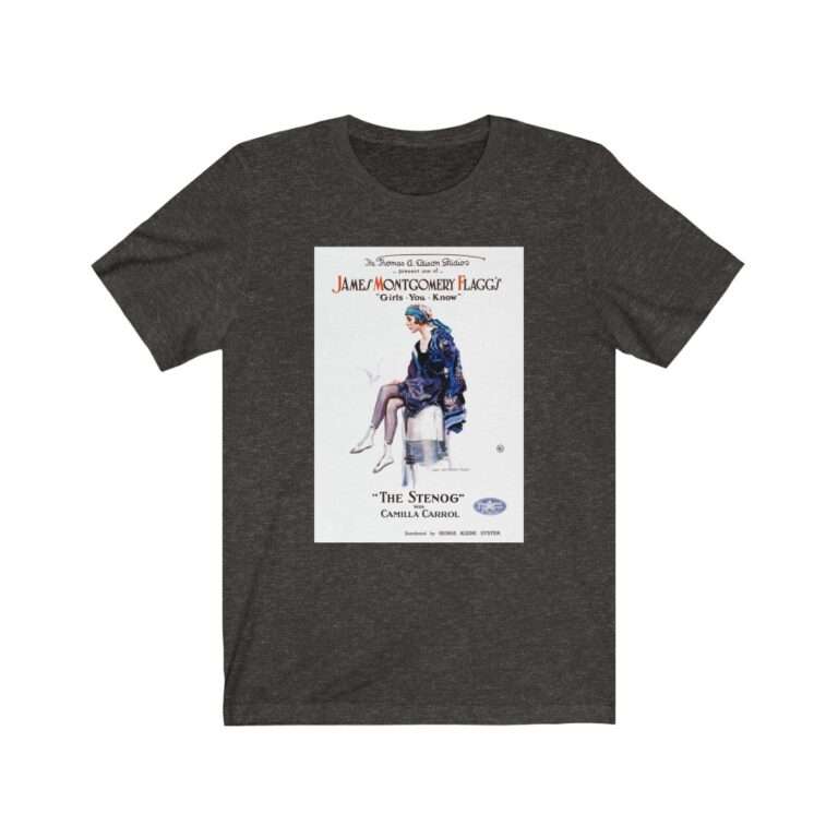 The Stenog by James Montgomery Flagg - Premium Unisex T-Shirt - Image 6