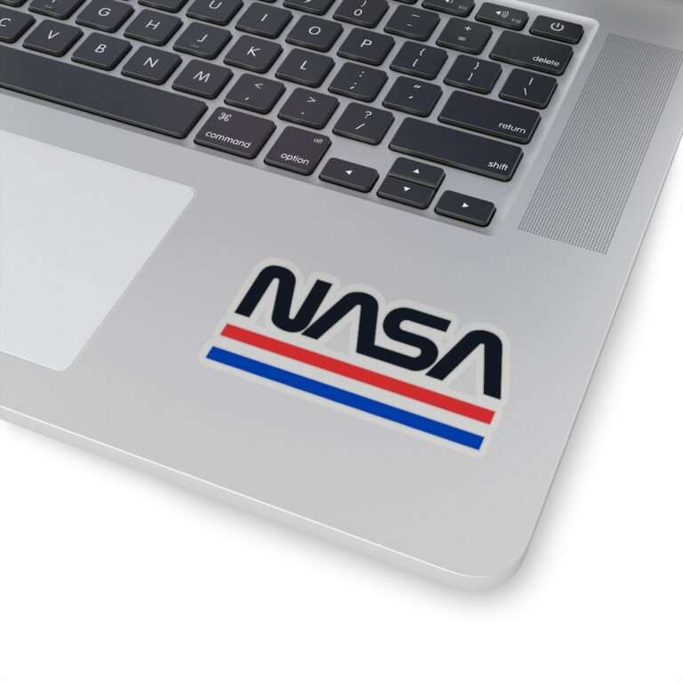 Transparent sticker of NASA logo in retro style - black