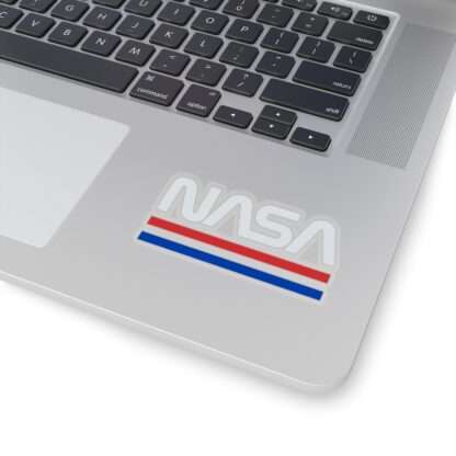 Transparent sticker of NASA logo in retro style