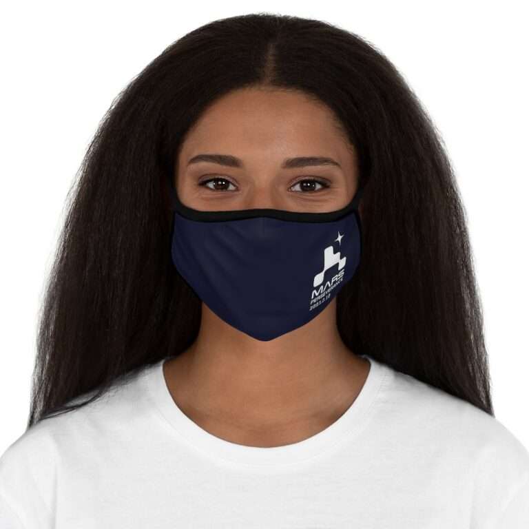 Navy-blue NASA face mask for Mars 2020 Perseverance