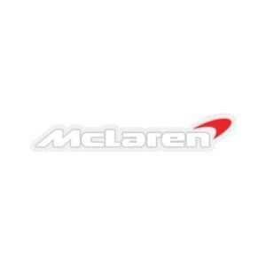 Die-cut transparent sticker of white McLaren logo