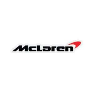 Die-cut transparent sticker of black McLaren logo