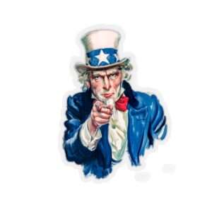 Die-Cut Sticker of Uncle Sam I Want You Poster Art