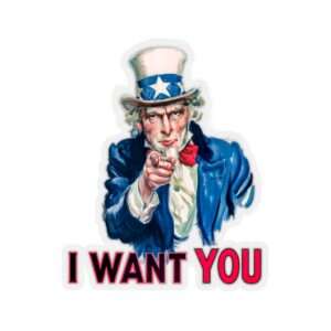Die-Cut Sticker of I Want You Poster Art