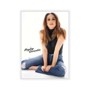 Die-Cut Sticker of Actress Hayley Orrantia with Jeans Outfit on The Floor