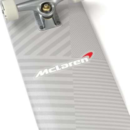 Die-cut transparent sticker of white McLaren logo