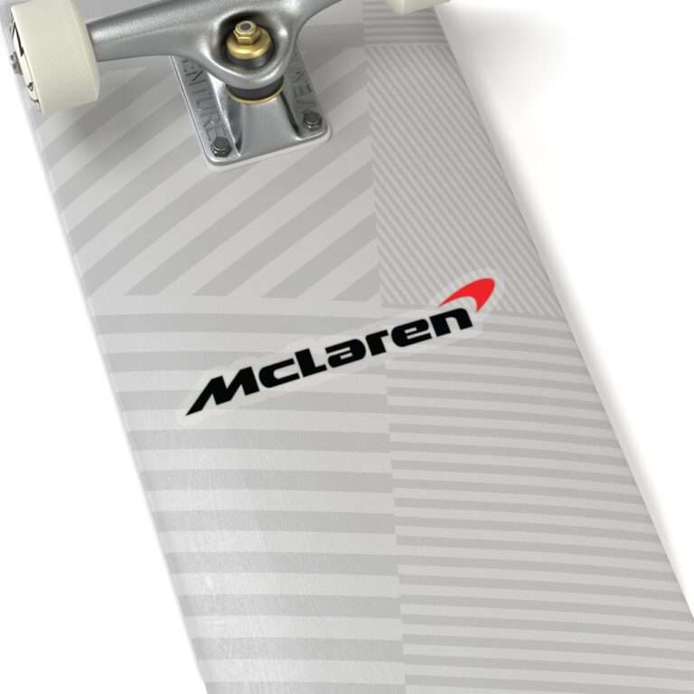 Die-cut transparent sticker of black McLaren logo