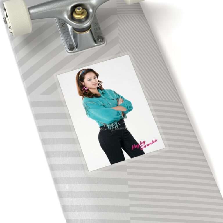 Die-Cut Sticker of The Goldbergs Hayley Orrantia in Green Fringe Jacket - Image 10