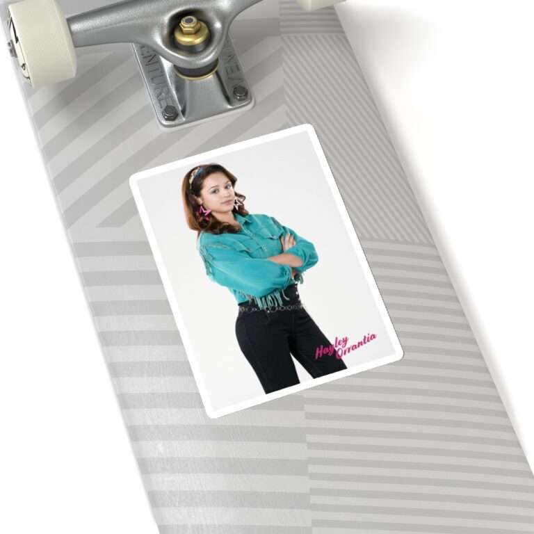 Die-Cut Sticker of The Goldbergs Hayley Orrantia in Green Fringe Jacket - Image 11