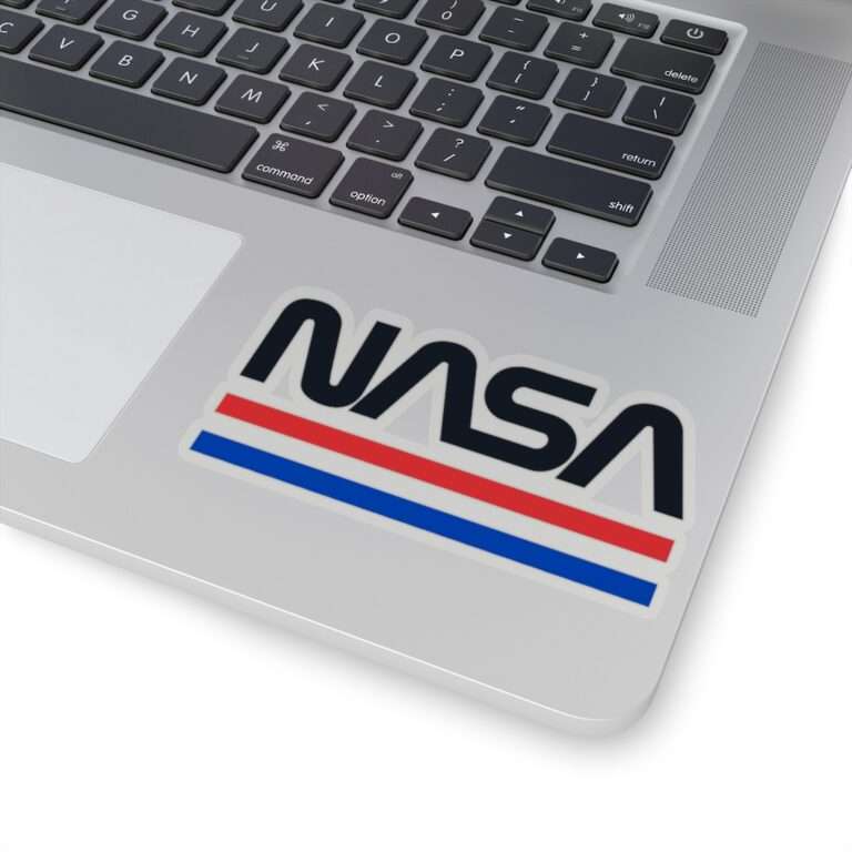 Transparent sticker of NASA logo in retro style - black