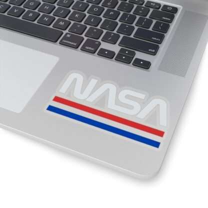 Transparent sticker of NASA logo in retro style