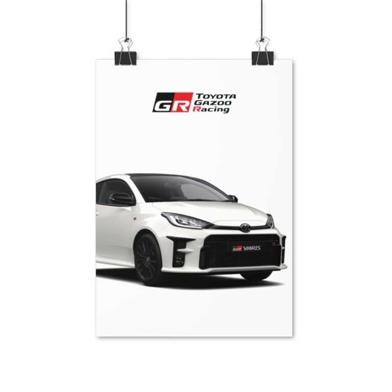White GR Yaris Toyota - Poster Print - Image 3