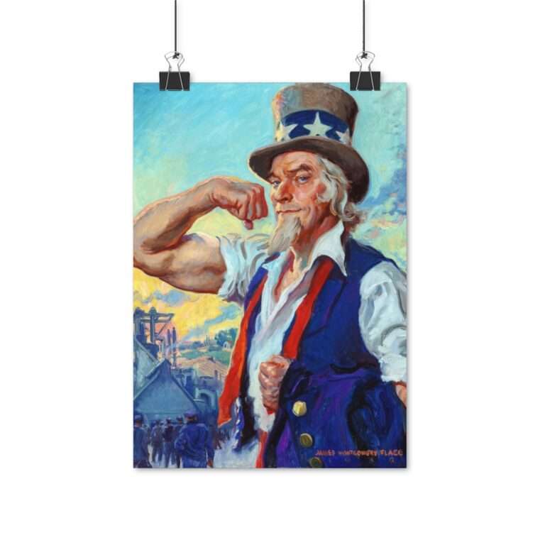 Uncle Sam Strong America by James Montgomery Flagg - Poster Print - Image 4