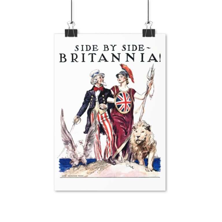Uncle Sam Side by Side Britannia - James Montgomery Flagg - Poster Print - Image 4