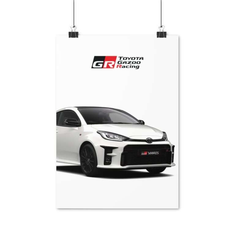 White GR Yaris Toyota - Poster Print - Image 6