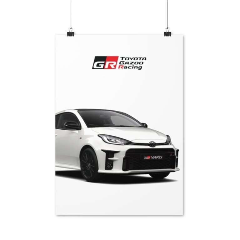 White GR Yaris Toyota - Poster Print - Image 7