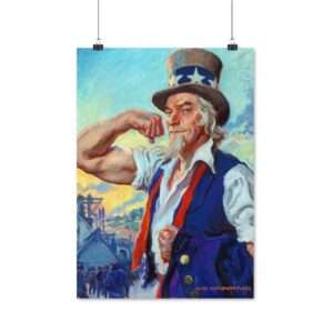 Uncle Sam Strong America by James Montgomery Flagg - Poster Print