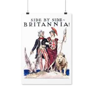 Uncle Sam Side by Side Britannia - James Montgomery Flagg - Poster Print