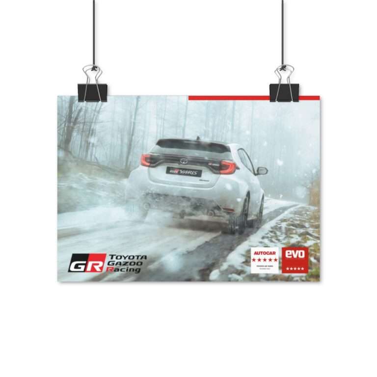 Winter Snow Toyota Gazoo Racing GR Yaris - Poster Print - Image 3