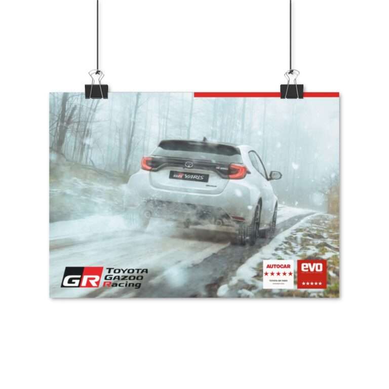 Winter Snow Toyota Gazoo Racing GR Yaris - Poster Print - Image 4