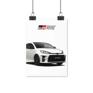 White GR Yaris Toyota - Poster Print