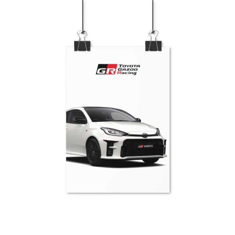 White GR Yaris Toyota - Poster Print - Image 2